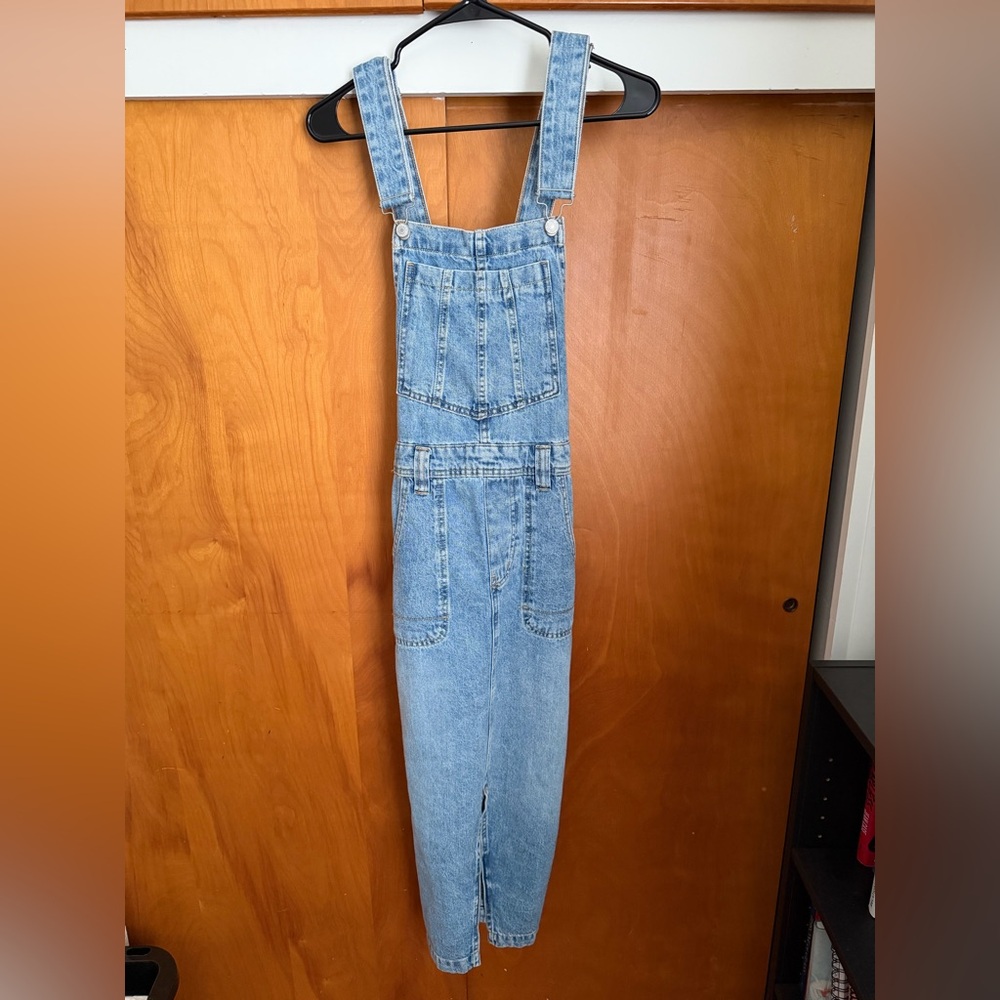 Free People Blue Denim Overalls